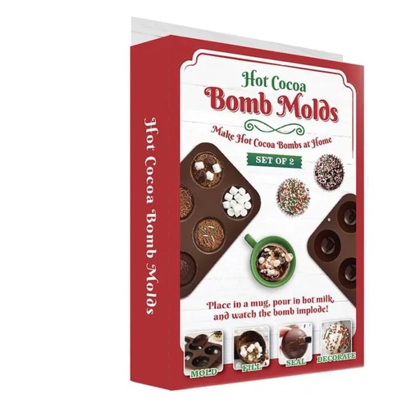 Hot Cocoa Silicone Bomb Mold Set of 2 - Picture 1 of 3